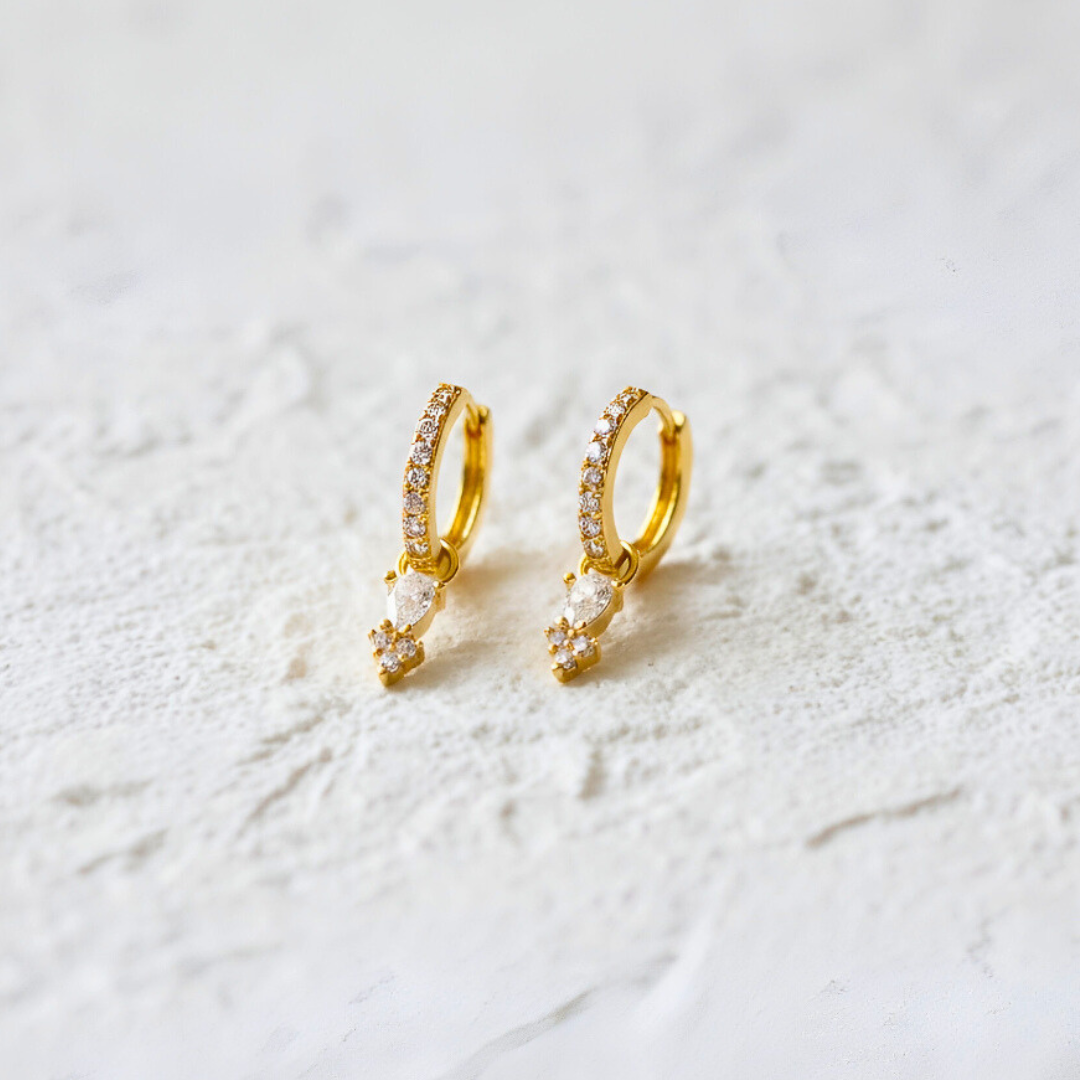 Huggie with Pavé Drop Pendant