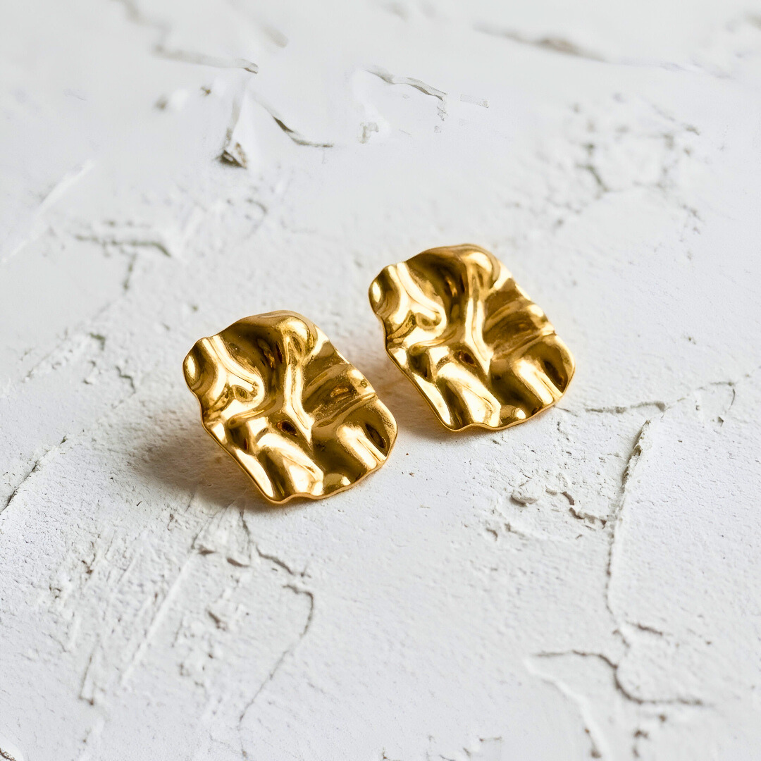 Crumpled Stud Earrings