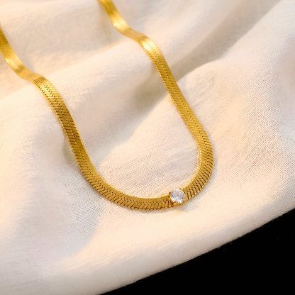 Gold Herringbone Necklace