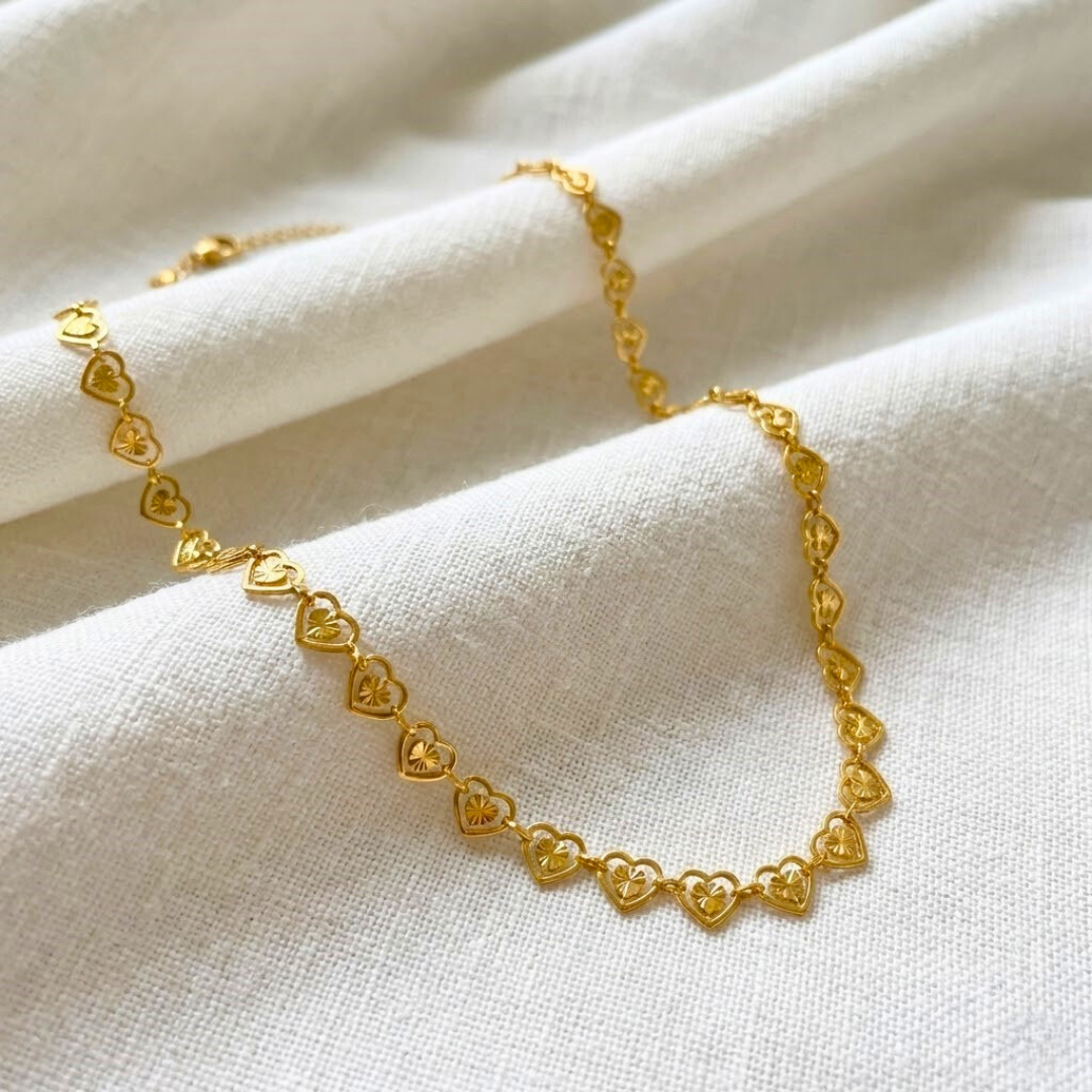 Flowered Hearts Necklace