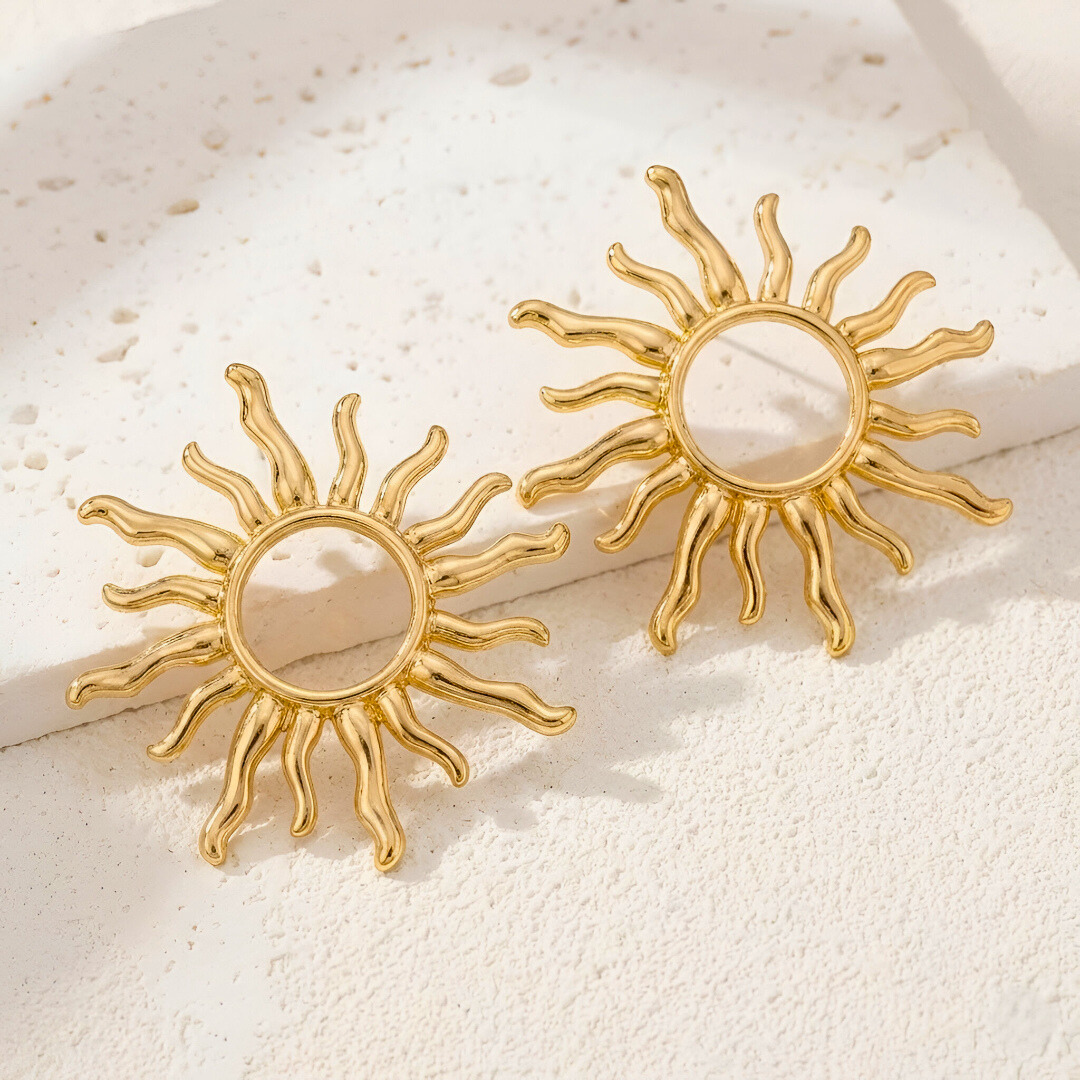 Maxi Sun Gold Earrings