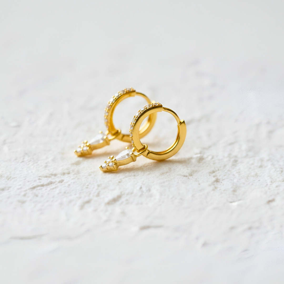 Huggie with Pavé Drop Pendant