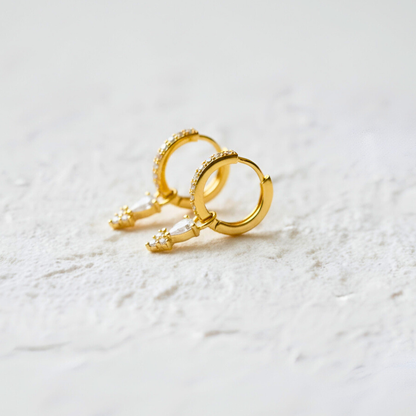 Huggie with Pavé Drop Pendant