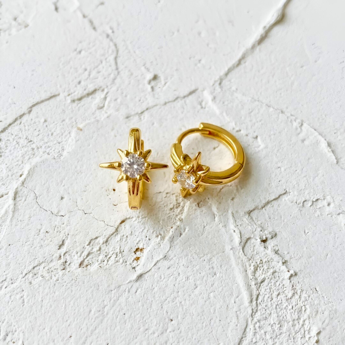 Gold North Star Earrings