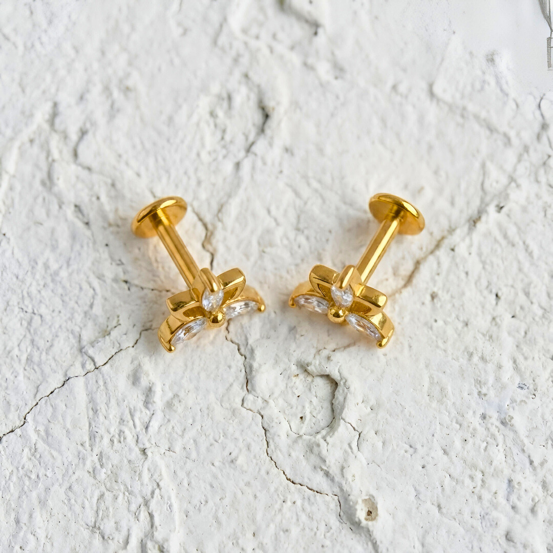 Lotus Flower Labret Piercing