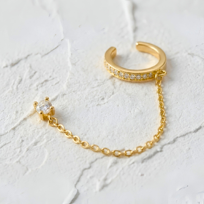 Ear Cuff with Chain and Light Point