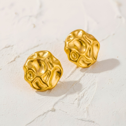 Hammered Gold Stud Earrings