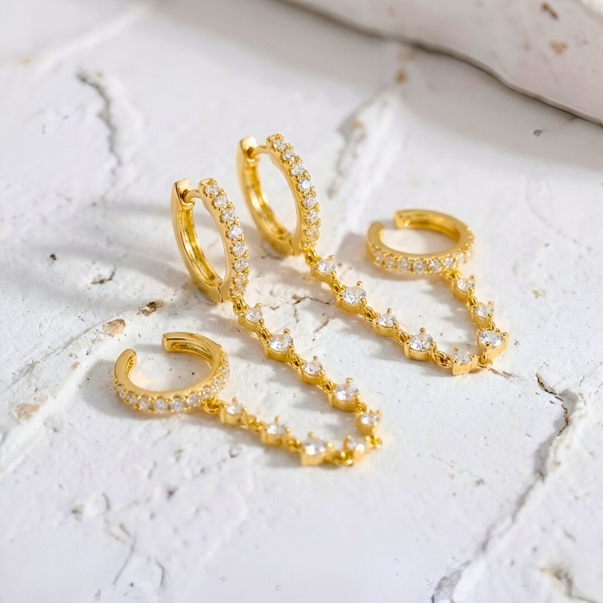 Zircon Chain Ear Cuff