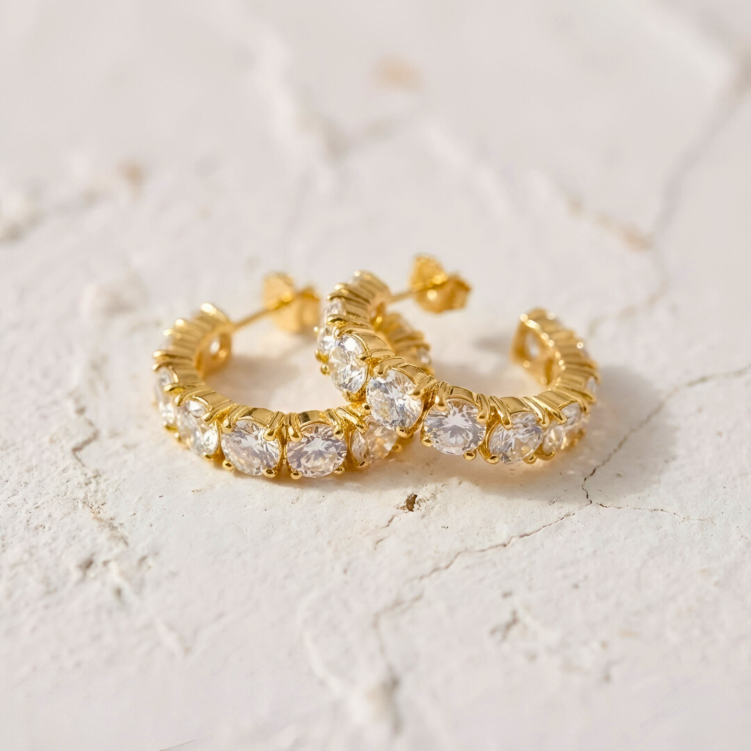 Tennis Hoop Earrings