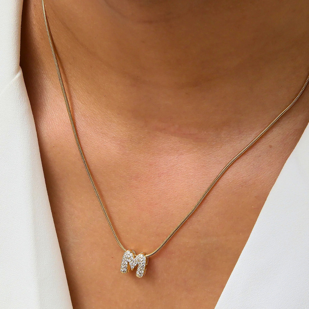 Modern Necklace with Initial