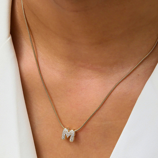 Modern Necklace with Initial