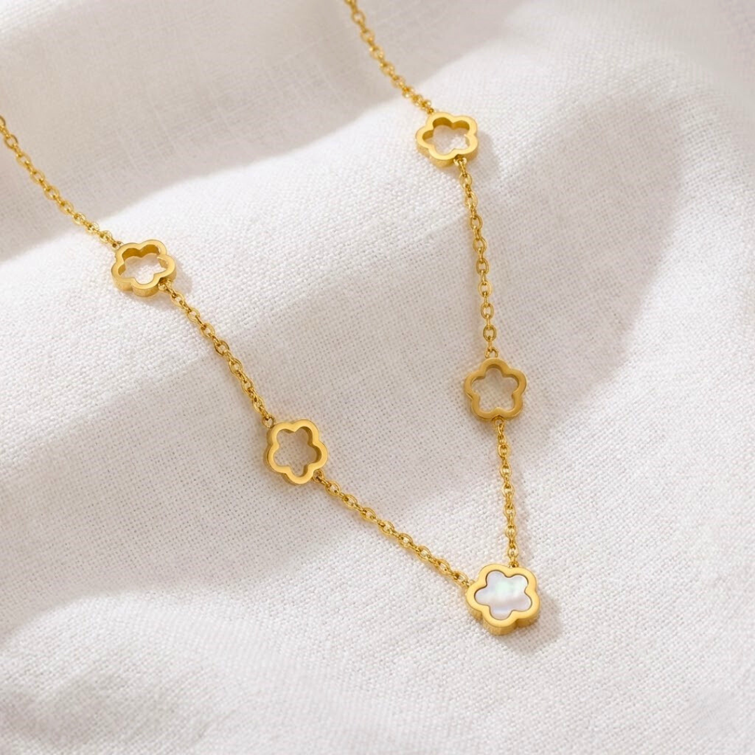 Mother of Pearl Flower Necklace