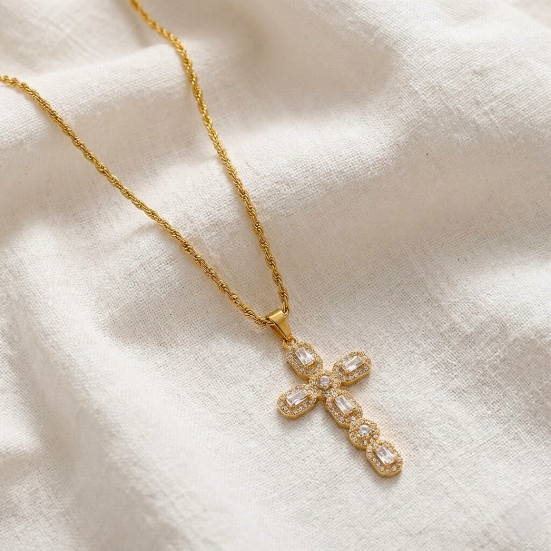 Baguette Cross Necklace
