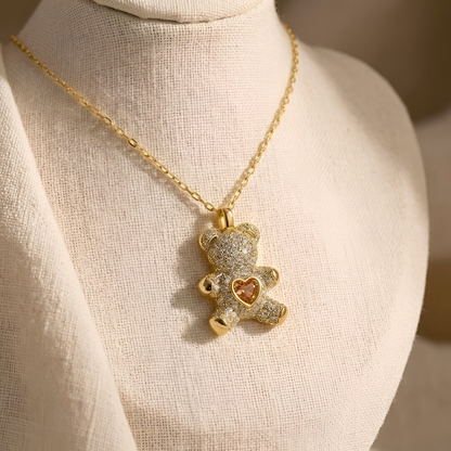 Heart Teddy Bear Necklace
