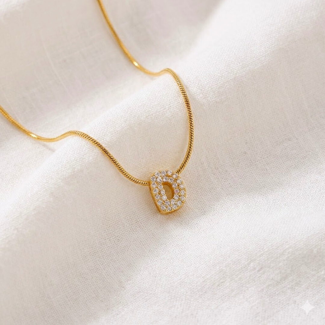 Modern Necklace with Initial
