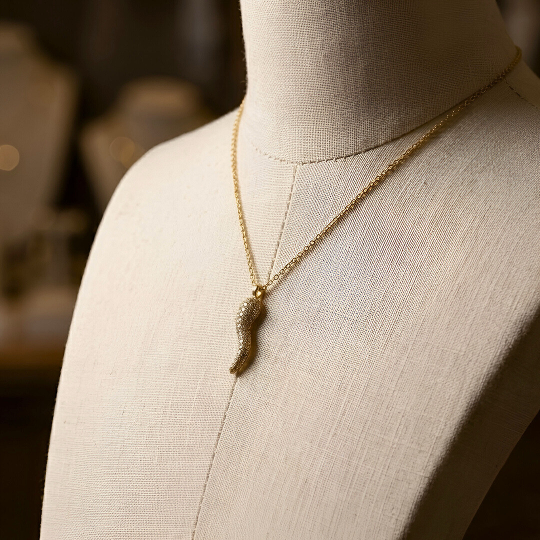 Pavé Horn Necklace