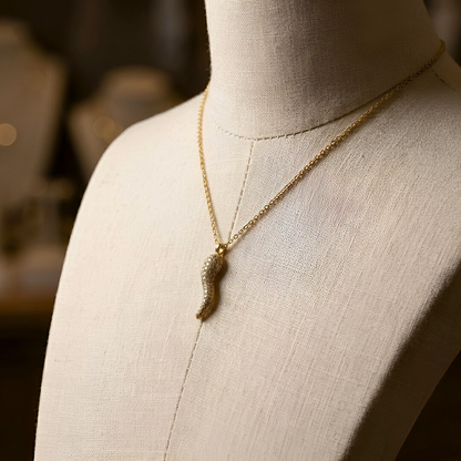 Pavé Horn Necklace