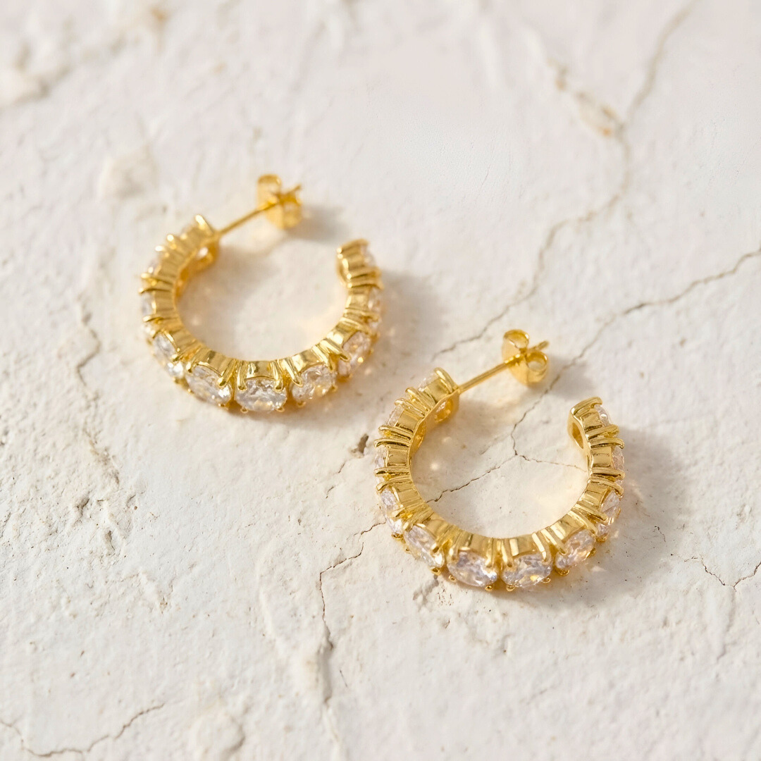 Tennis Hoop Earrings