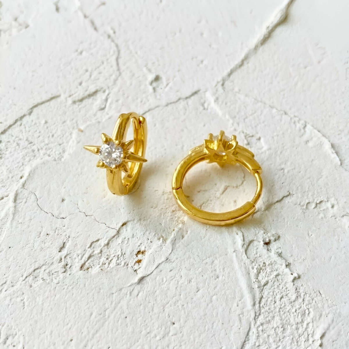 Gold North Star Earrings