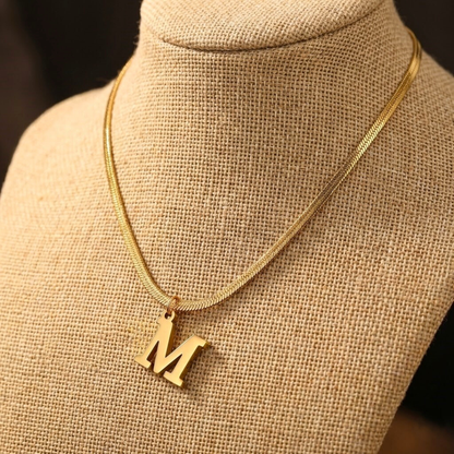 Snake Necklace with Initial