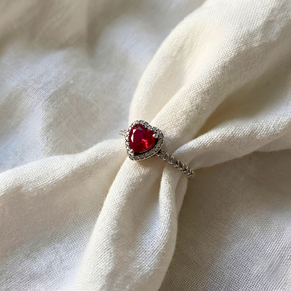 Heart Solitaire Ring