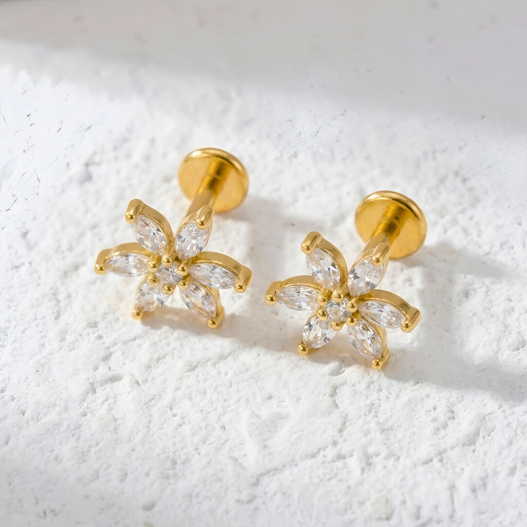 Flower Labret Earrings