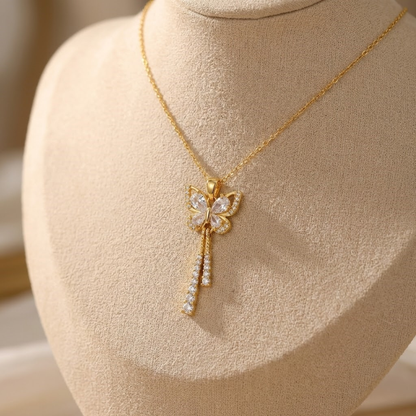 Zircon Butterfly Necklace