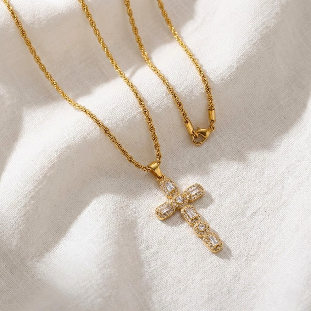 Baguette Cross Necklace