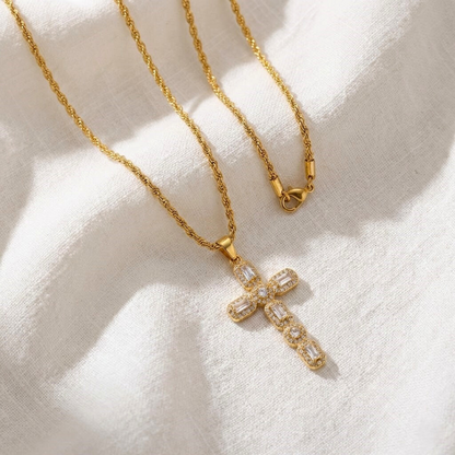 Baguette Cross Necklace