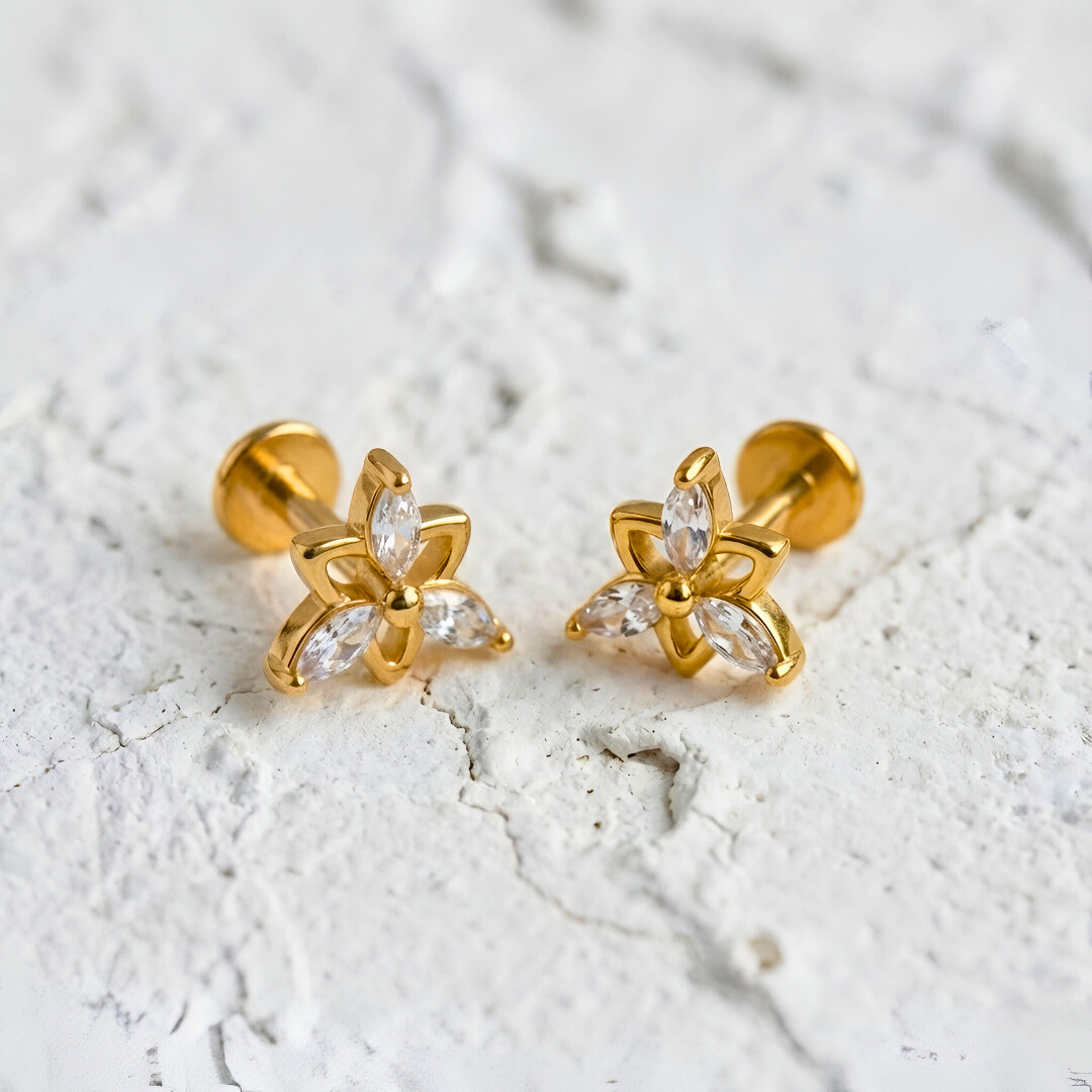 Lotus Flower Labret Piercing