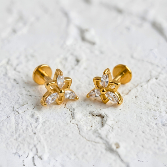 Lotus Flower Labret Piercing