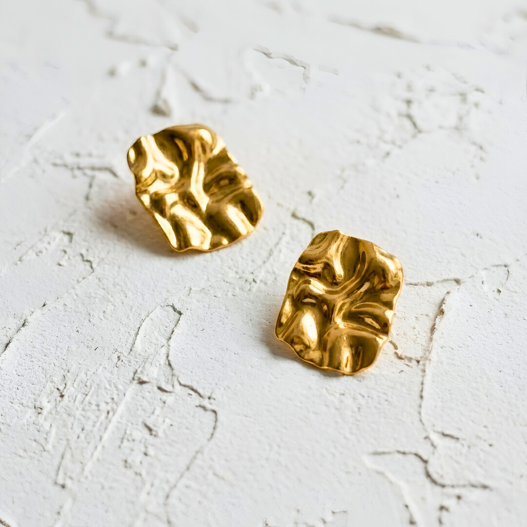 Crumpled Stud Earrings