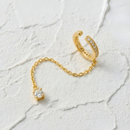 Ear Cuff with Chain and Light Point