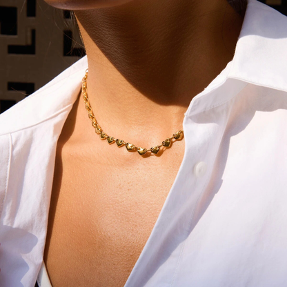 Gold Hearts Choker