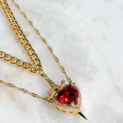 Heart and Dagger Necklace