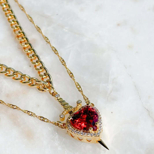 Heart and Dagger Necklace