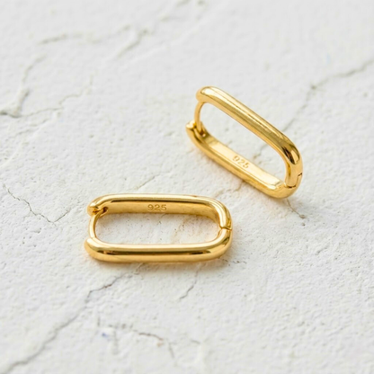 Gold Plated Rectangular Earrings