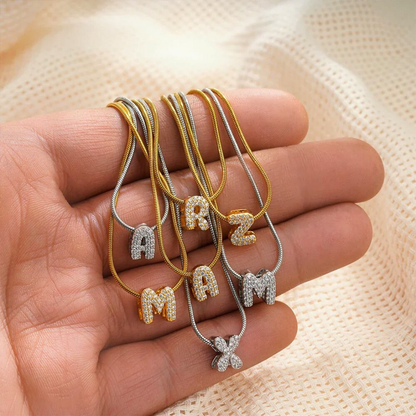 Modern Necklace with Initial