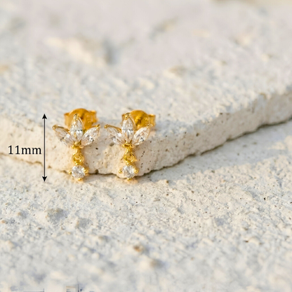 "Lotus" Marquise Cut Earrings with Pendant