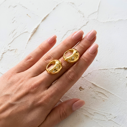 Gold Huggies with Stars