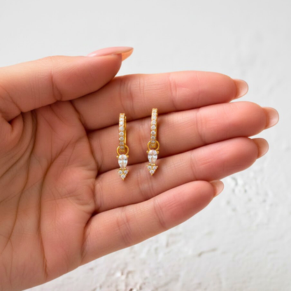 Huggie with Pavé Drop Pendant