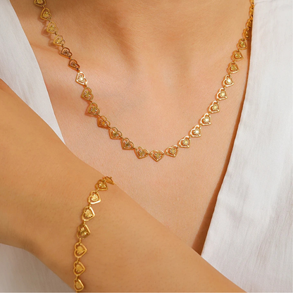 Flowered Hearts Necklace