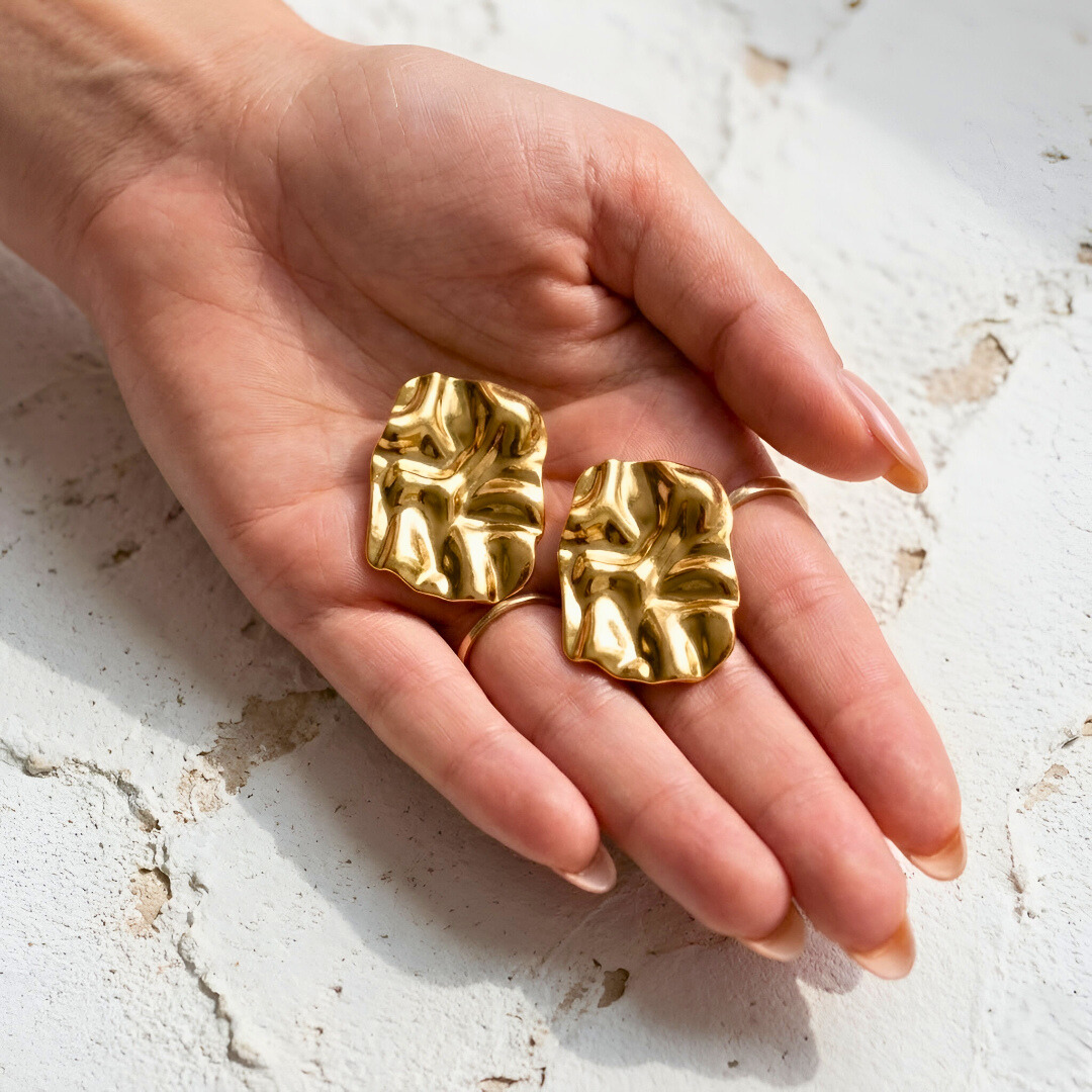 Crumpled Stud Earrings