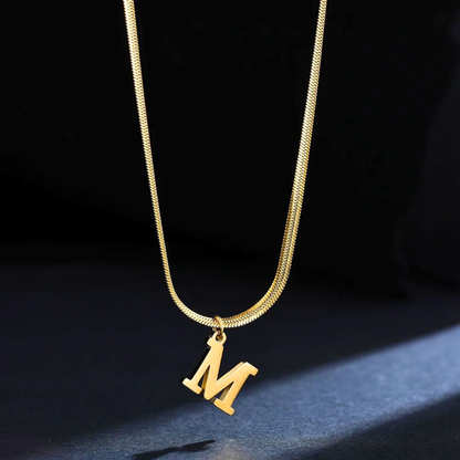 Snake Necklace with Initial