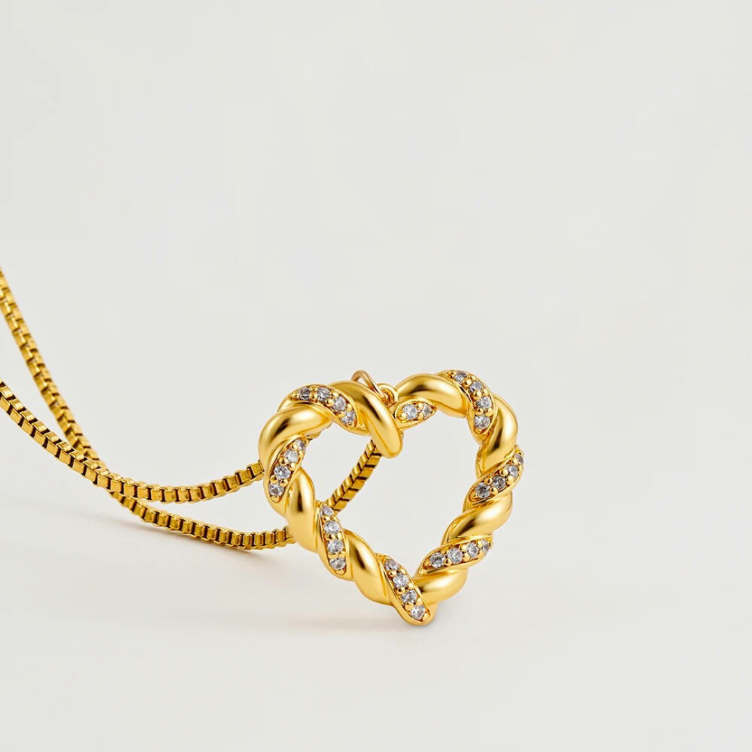 Braided Twist Heart Necklace