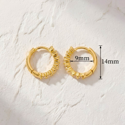 Hoop Earrings with 5 Zircons