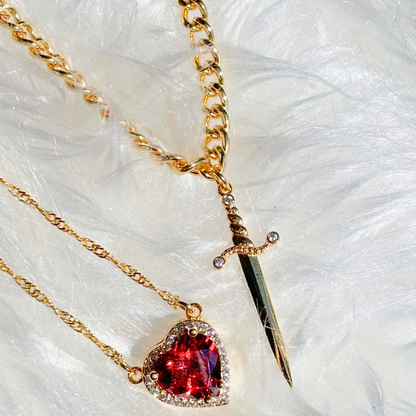 Heart and Dagger Necklace