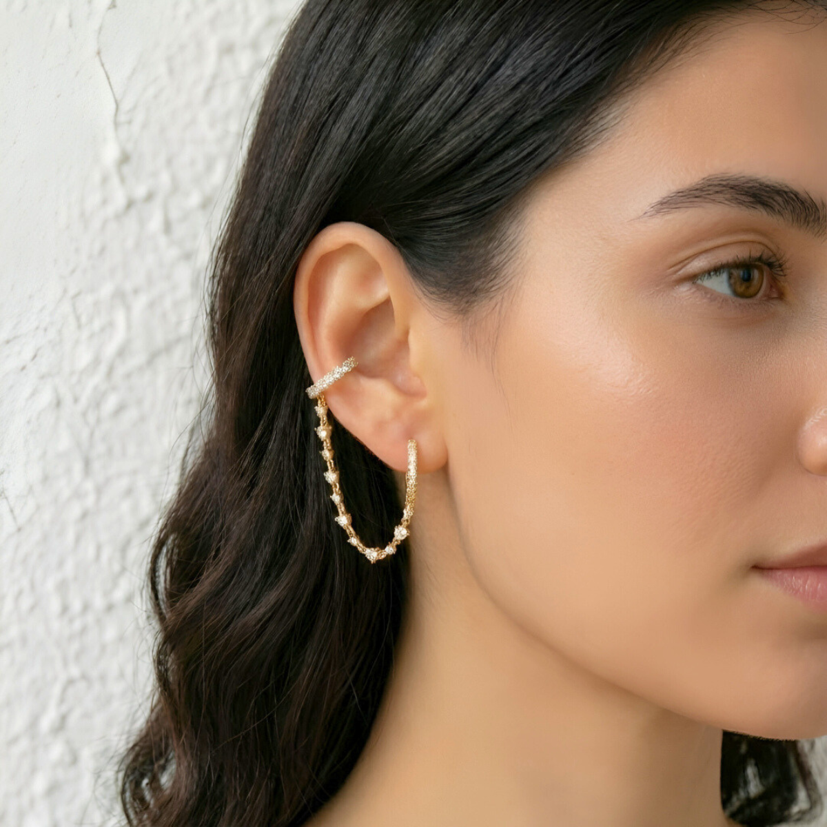 Zircon Chain Ear Cuff