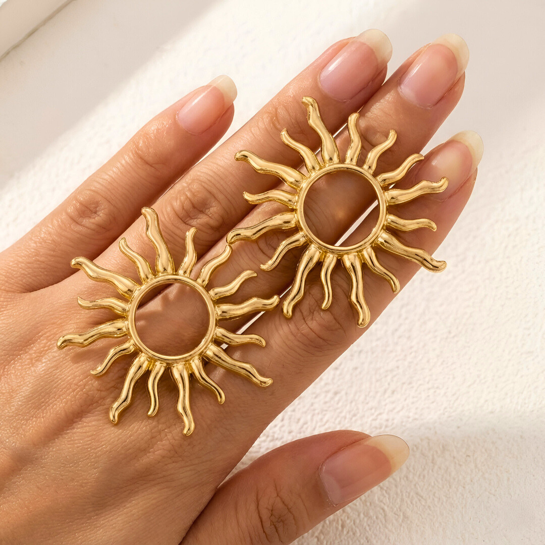 Maxi Sun Gold Earrings