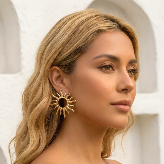 Maxi Sun Gold Earrings